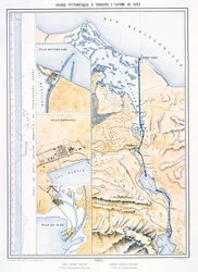 Mapa do Canal de Suez, c. 1870